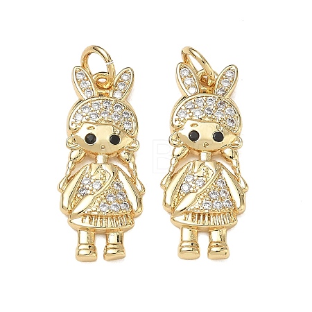Brass Micro Pave Black Cubic Zirconia Pendants CU-CBA9AFC-01G-02-1