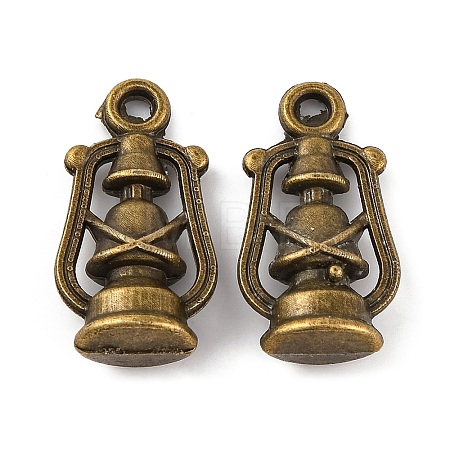 Tibetan Style Alloy Lantern/Oil Lamp Pendants TIBEP-Q041-092AB-NR-1