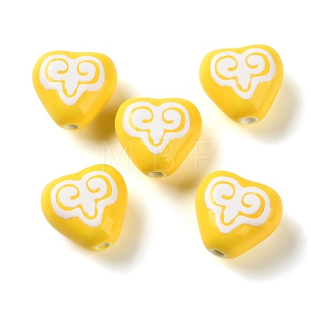 Printed Handmade Porcelain Beads FIND-H023-02H-1