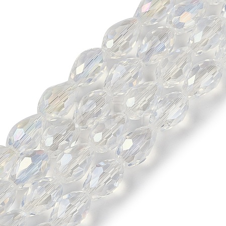 Transparent Electroplate Glass Beads Strands EGLA-N013-T8mm-B01-1