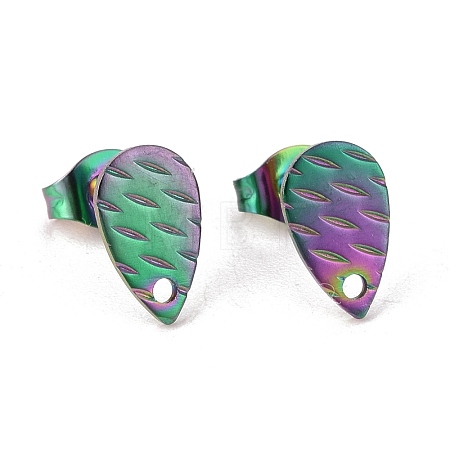 Ion Plating(IP) 304 Stainless Steel Stud Earring Findings STAS-O119-30MC-1