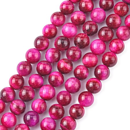 Natural Rose Tiger Eye Beads Strands X-G-G099-8mm-3-1