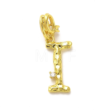 Rack Plating Brass Micro Pave Cubic Zirconia European Dangle Charms KK-L210-015G-I-1