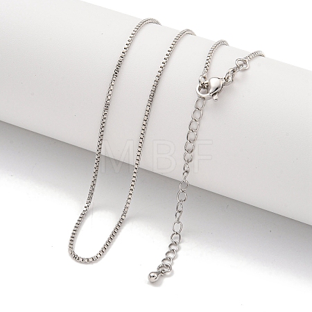 Brass Box Chain Necklaces for Women NJEW-G084-11P-1