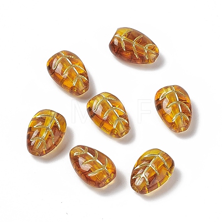 Golden Metal Enlaced Acrylic Beads X1-OACR-H019-09-1