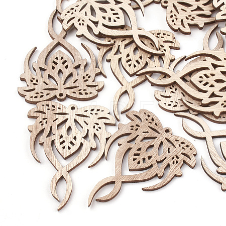 Undyed Wood Big Pendants X-WOOD-T008-26-1