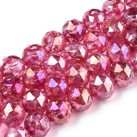 Transparent Electroplate Glass Beads Strands EGLA-N006-077G-1