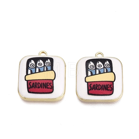 Printed Alloy Enamel Pendants ENAM-N072-01KCG-01-1