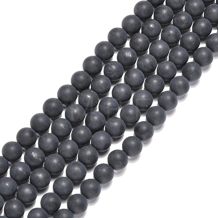 Dyed & Heated Natural Black Agate Beads Strands G-H1617-1