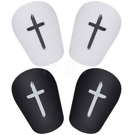 2 Pairs 2 Colors Plastic Shin Guard AJEW-CN0007-05B-1