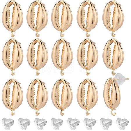 16Pcs Brass Stud Earring Findings KK-SC0003-88-1
