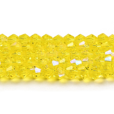 Transparent Electroplate Glass Beads Strands GLAA-F029-3mm-D21-1