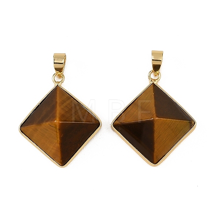 Natural Tiger Eye Pendants G-H359-03G-04-1