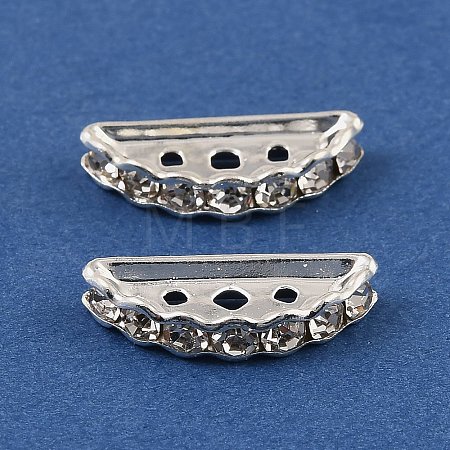 Brass Crystal Rhinestone Spacer Bars RB-T019-02B-01S-1