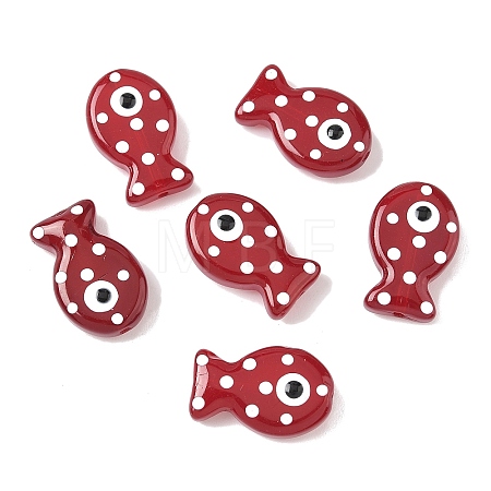Baking Paint Glass Enamel Beads LAMP-D303-04C-1