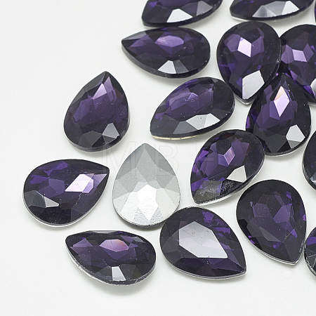 Pointed Back Glass Rhinestone Cabochons RGLA-T081-18x25mm-16-1