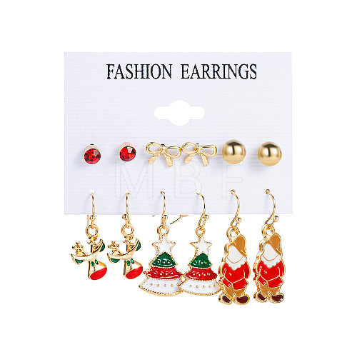 6 Pairs Alloy Enamel Earring Sets WG06580-11-1