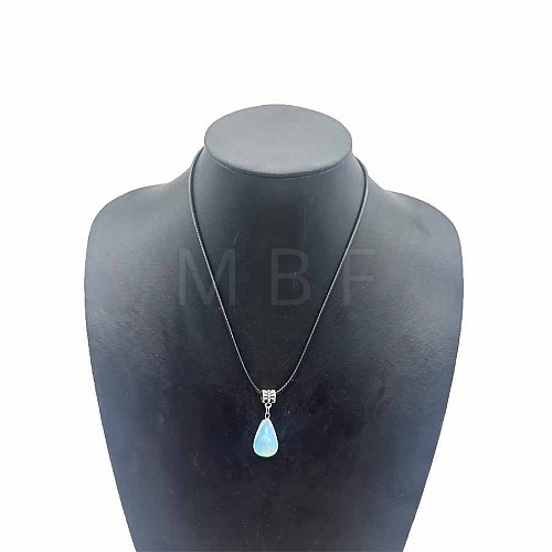 Opalite Teardrop Pendant Necklaces SK1018-6-1