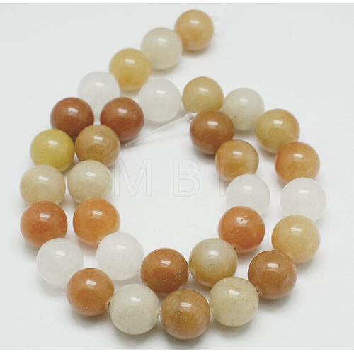 Natural Yellow Jade Beads Strands G-G150-8mm-1-1
