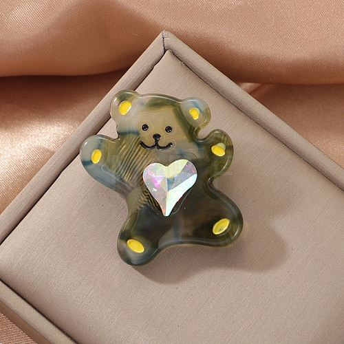 Bear with Heart Acrylic Brooches PW-WGADFEC-03-1