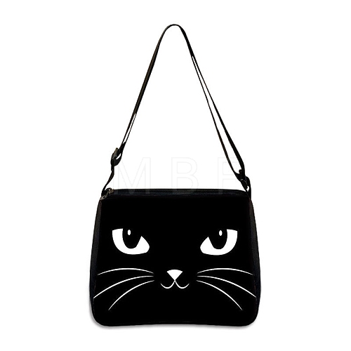 Cat Polyester Shoulder Bags PW-WG04021-14-1