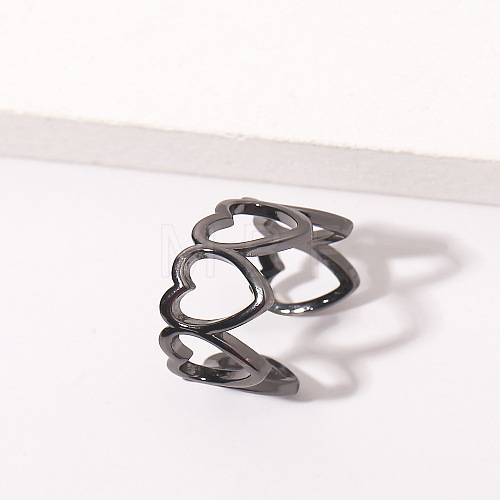 Hollow Out Heart Alloy Cuff Rings FS-WG233AB-05-1