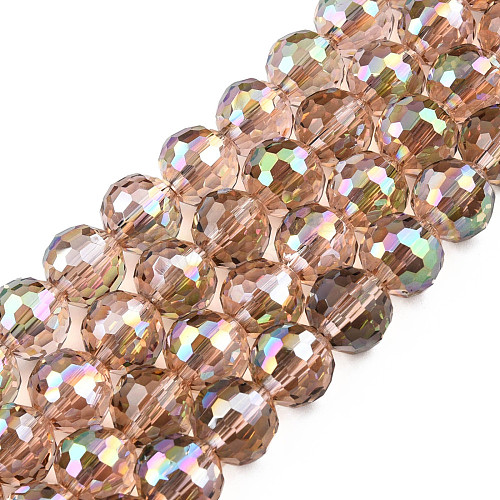 Electroplate Transparent Glass Beads Strands EGLA-N002-46-H03-1