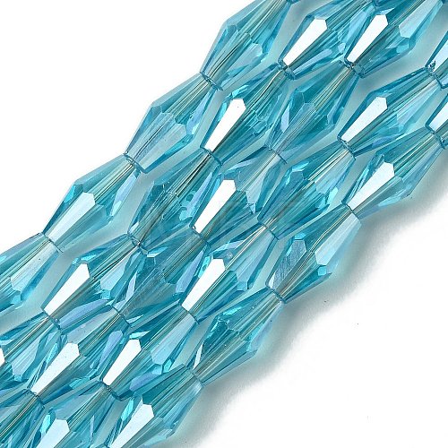 Transparent Electroplate Glass Beads Strands GLAA-K064-05A-PL07-1