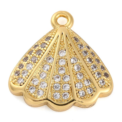 Rack Plating Brass Micro Pave Cubic Zirconia Pendants KK-Z070-09G-1