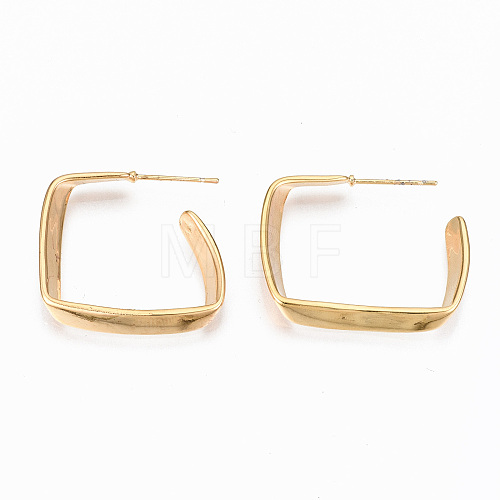 Brass Half Hoop Earrings KK-R117-020-NF-1