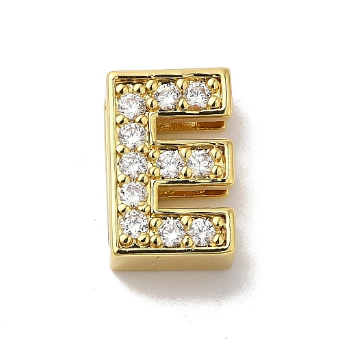 Brass Micro Pave Cubic Zirconia Beads KK-H487-25G-05-1