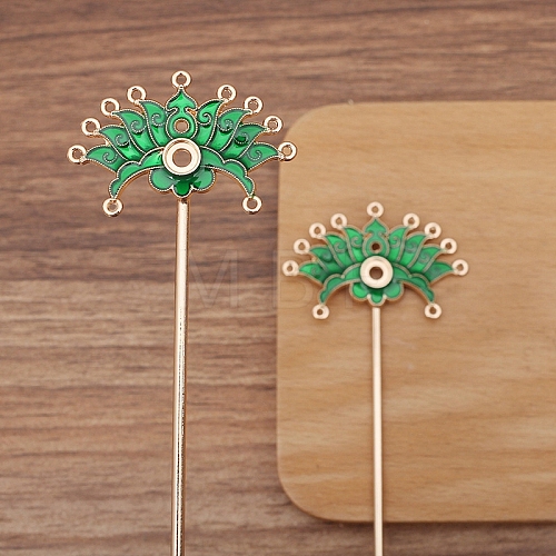 Flower Alloy Enamel Hair Stick Finding PW-WG8155A-08-1