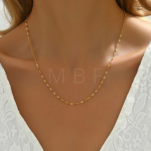 Stainless Steel Dapped Chain Necklaces for Women VI6696-1