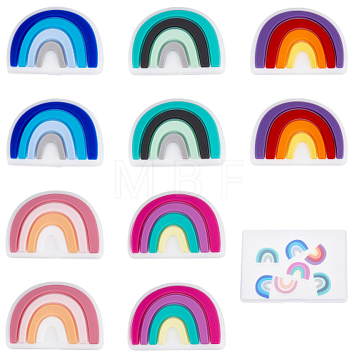 10Pcs 5 Colors Food Grade Eco-Friendly Silicone Beads SIL-SC0001-06-1