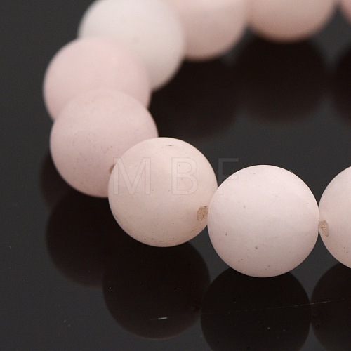 Frosted Natural Rose Quartz Round Bead Strands G-M272-06-8mm-1