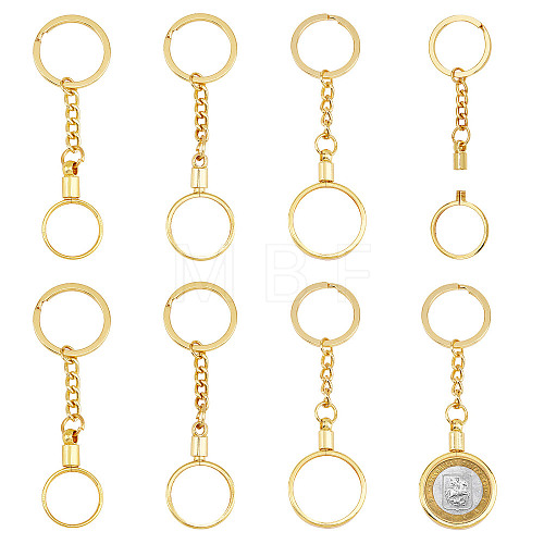6Pcs 3 Style Zinc Alloy Medallion or Coin Holder Keychain KEYC-AR0001-07-1