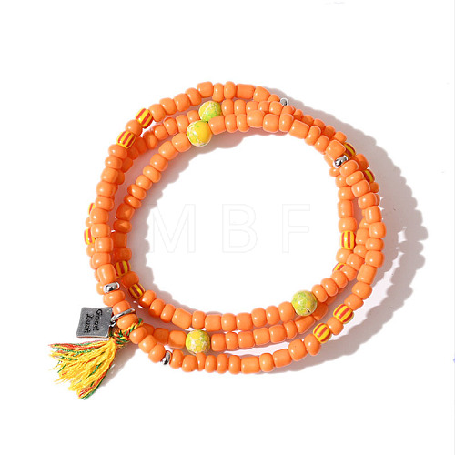 Glass Seed Beads Wrap Bracelets for Women PW-WGF01E4-08-1