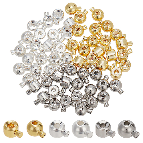 ARRICRAFT 60Pcs 6 Styles Brass Crimp Beads KK-AR0004-13-1