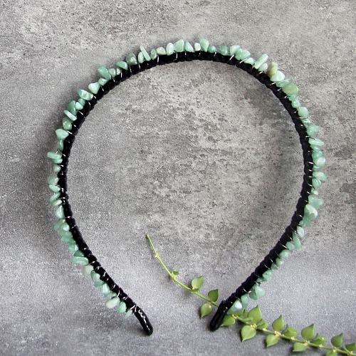 Natural Green Aventurine Hair Bands PW-WG1C09B-26-1