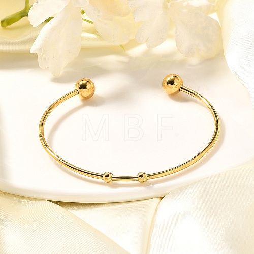 Fashion 304 Stainless Steel Cuff Bangles Torque Bangles BJEW-H473-01G-1