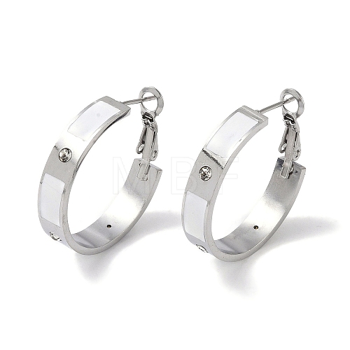304 Stainless Steel Rhinestone Hoop Earrings for Women EJEW-L283-053P-01-1