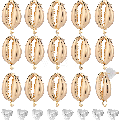 SUNNYCLUE 16Pcs Brass Stud Earring Findings KK-SC0003-88-1