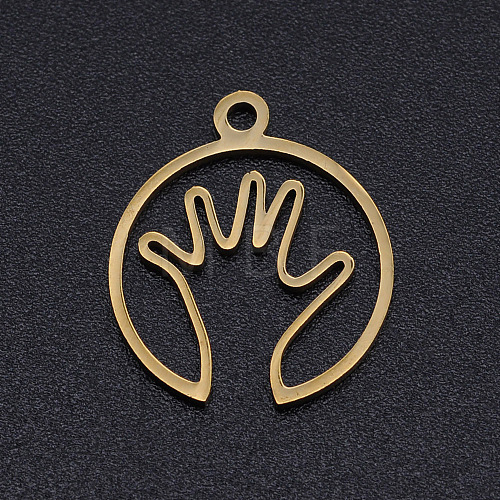 201 Stainless Steel Laser Cut Pendants STAS-S105-T895-2-1