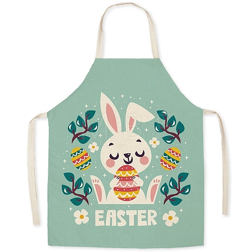 Cute Easter Rabbit Pattern Polyester Sleeveless Apron PW-WG98916-04-1