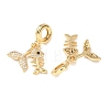Ocean Brass Micro Pave Clear Cubic Zirconia European Dangle Charms KK-H278-03G-02-2