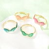 Brass Enamel Cuff Open Rings KK-CBA960E-16G-1