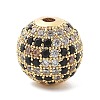 Brass Micro Pave Cubic Zirconia Beads KK-L228-11G-1