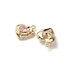 Valentine's Day Brass Micro Pave Cubic Zirconia Charms KK-P355-15G-02-2