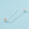 Brass Micro Pave Clear Cubic Zirconia Flower Head Pins LS-KK-G413-01S-4