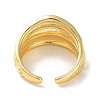 Textured Brass Open Cuff Rings for Women RJEW-E292-12G-3